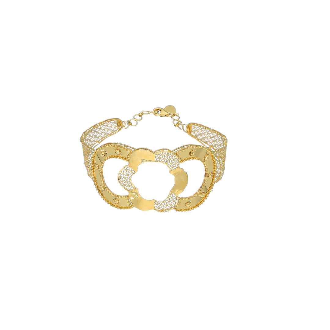Gold Filigree Floral Bangle 21KT - FKJBNG21KM11305