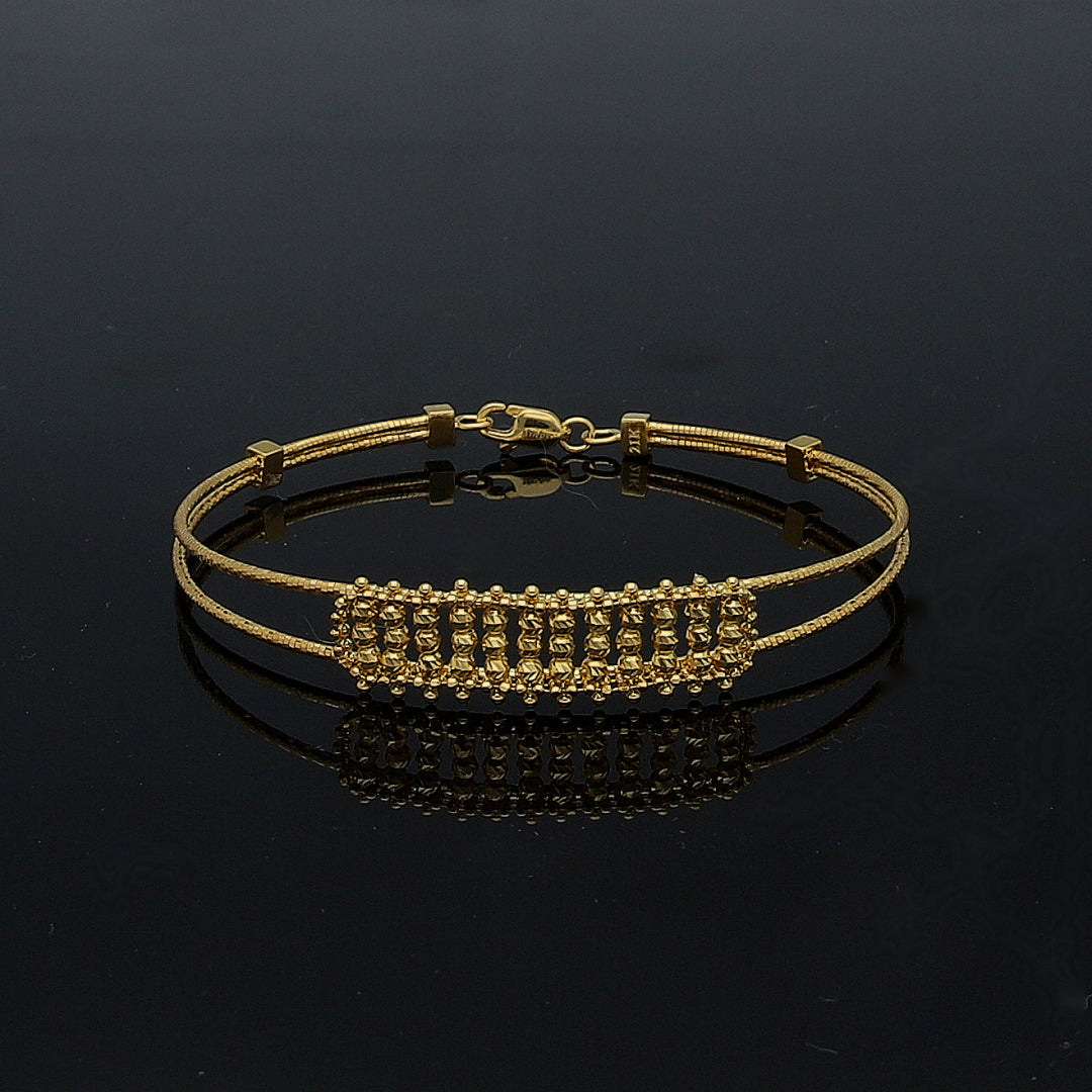 Gold Center Bar Bangle 21KT - FKJBNG21KM11307