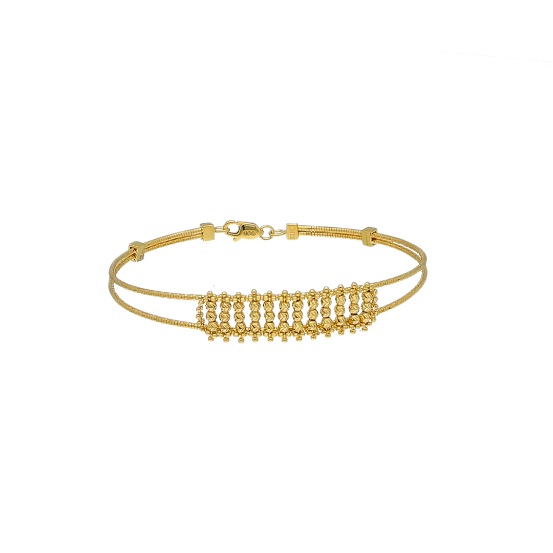Gold Center Bar Bangle 21KT - FKJBNG21KM11307