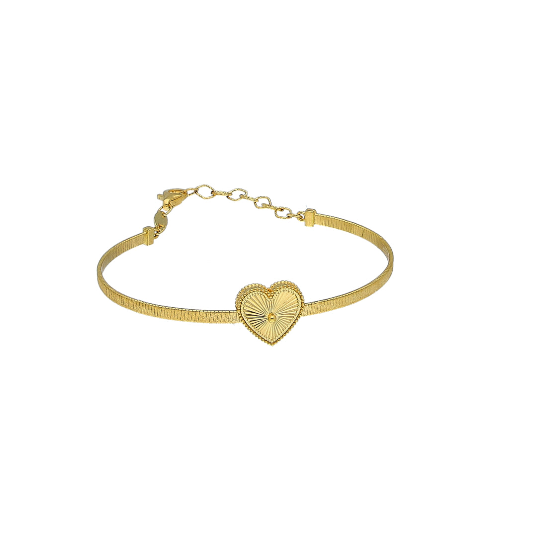 Gold Center Heart Bangle 21KT - FKJBNG21KM11309
