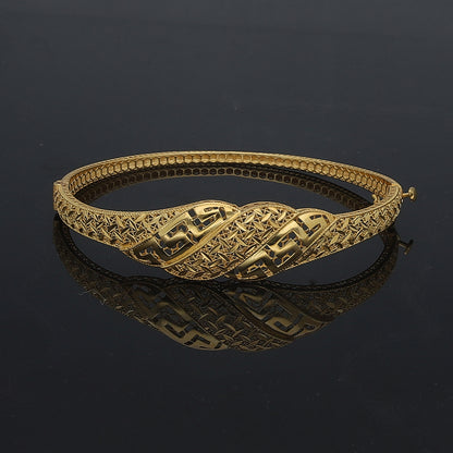 Gold Intricate Pattern Bangle 21KT - FKJBNG21KM11310
