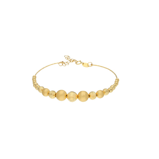 Gold Beaded Bangle 21KT - FKJBNG21KM11647