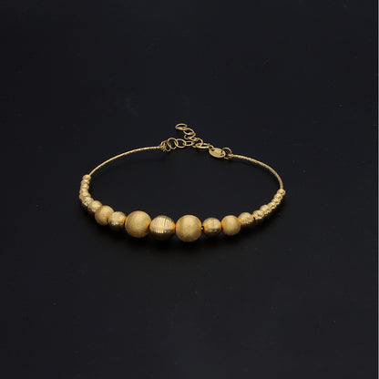 Gold Beaded Bangle 21KT - FKJBNG21KM11647