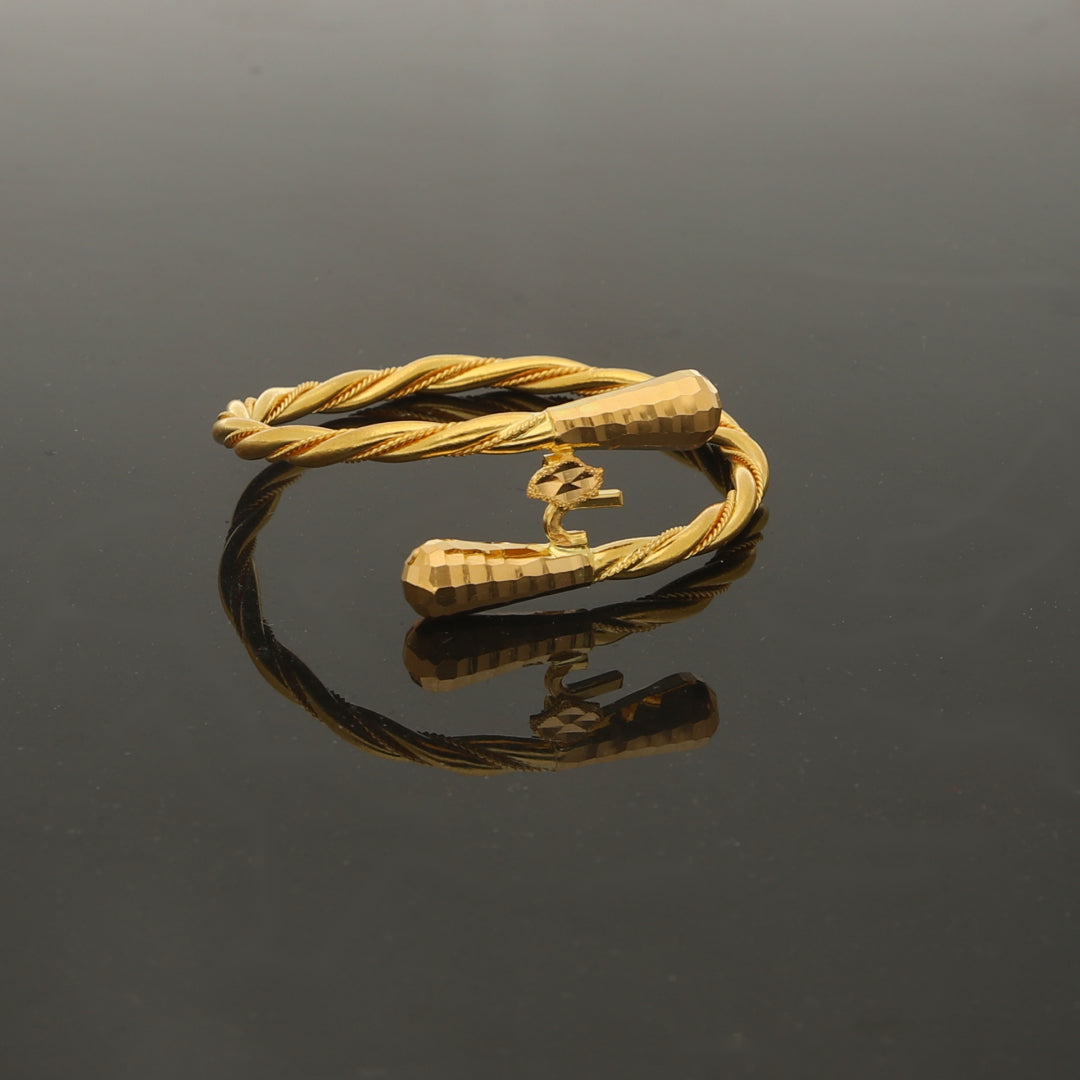 Gold Classic Twist Baby Bangle 21KT - FKJBNG21KM11823
