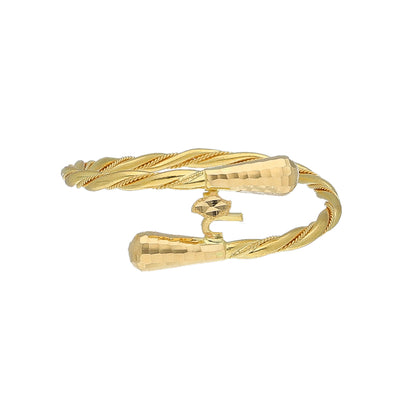 Gold Classic Twist Bangle 21KT - FKJBNG21KM11823