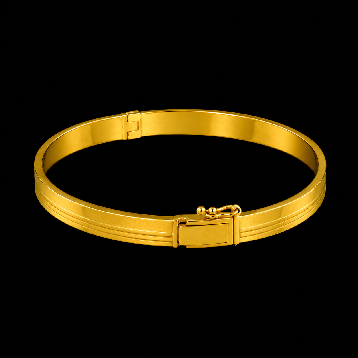 Gold Sleek Bangle 21KT - FKJBNG21KM12168