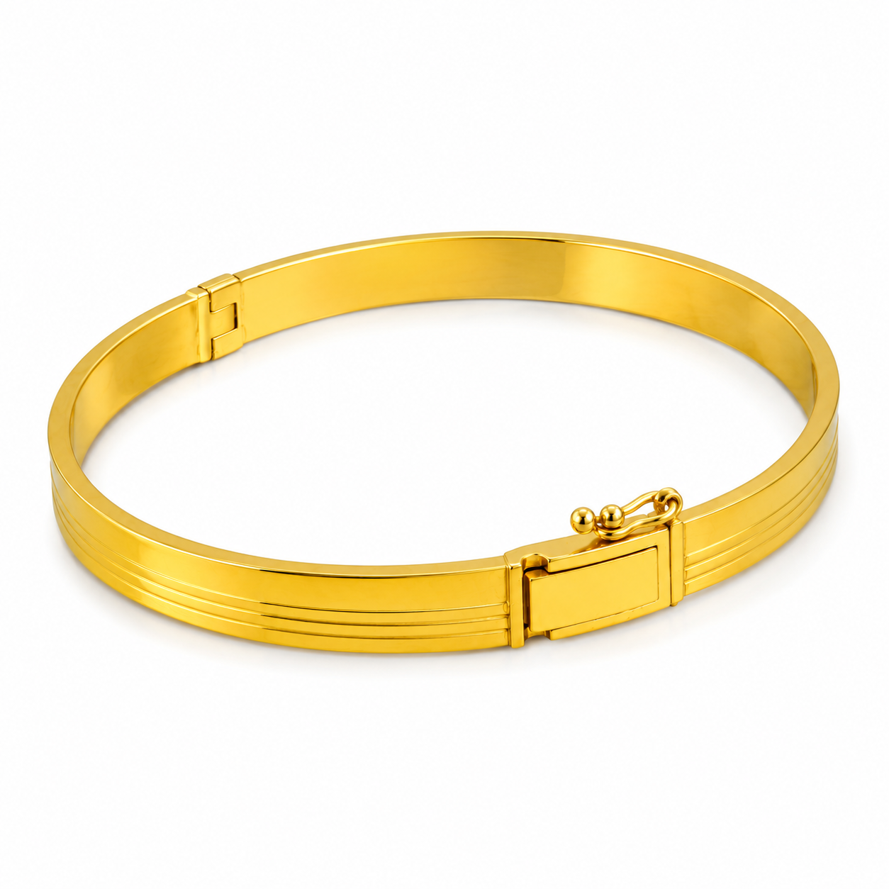 Gold Sleek Bangle 21KT - FKJBNG21KM12168