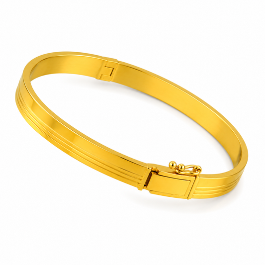Gold Sleek Bangle 21KT - FKJBNG21KM12168