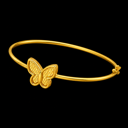 Gold Butterfly Bangle 21KT - FKJBNG21KM12169