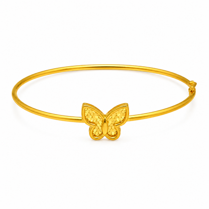 Gold Butterfly Bangle 21KT - FKJBNG21KM12169