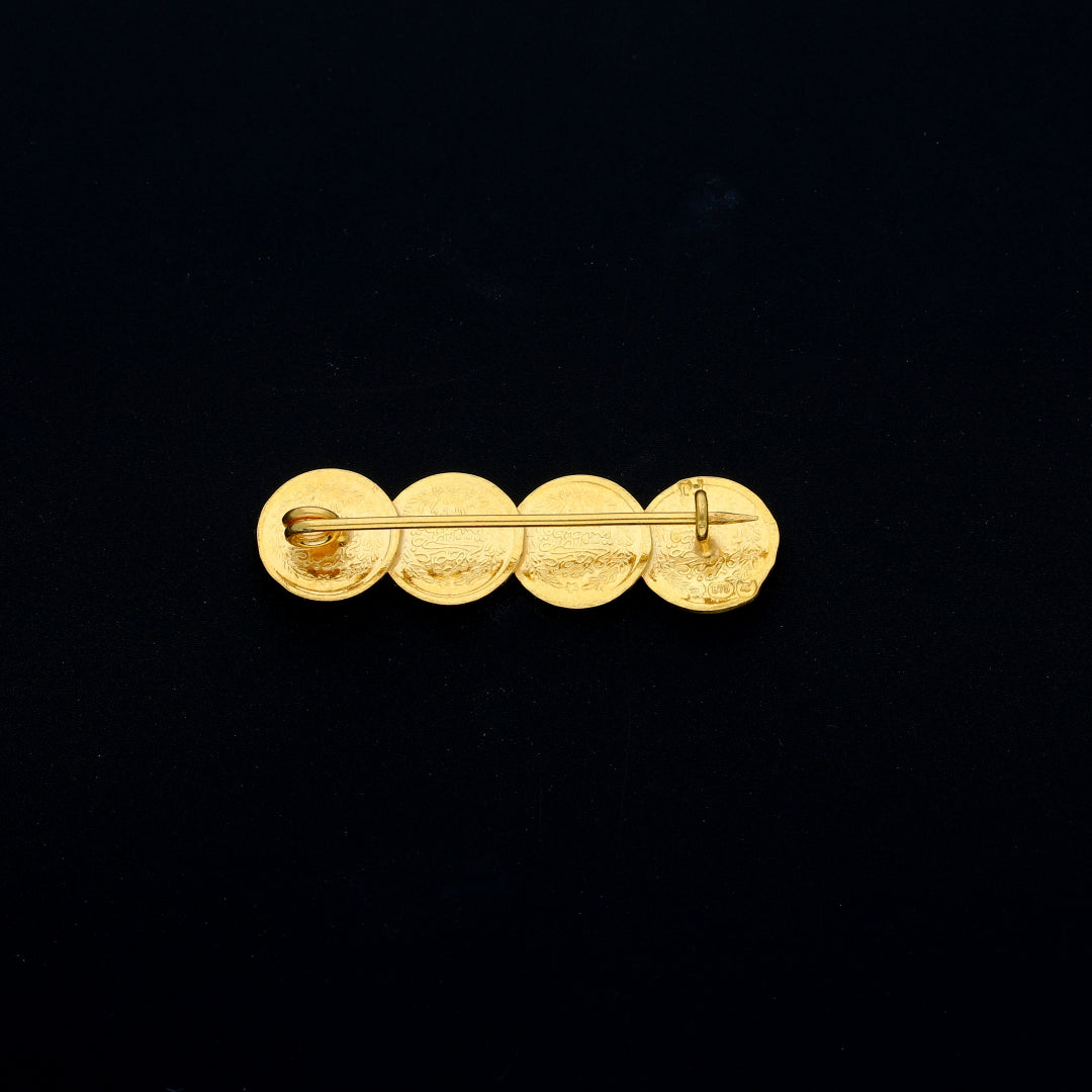 Gold Lira Coin Brooch 21KT - FKJBRCH21KM10410