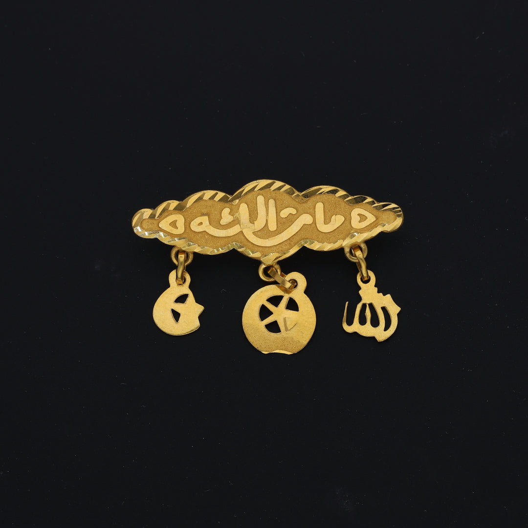 Gold Engraved Brooch 21KT - FKJBRCH21KM10412