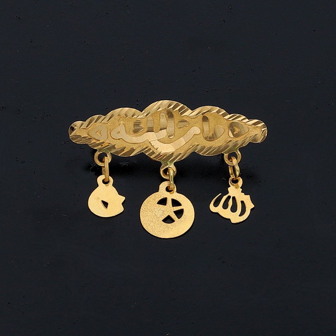 Gold Engraved Brooch 21KT - FKJBRCH21KM10936