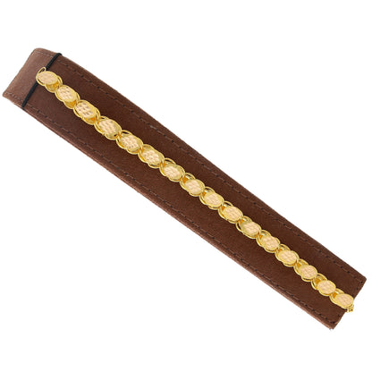 Gold Oval Interlinked Coins Bracelet 21KT - FKJBRL21KM10449