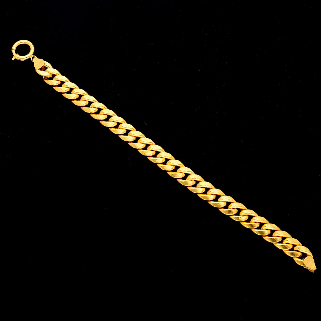Gold Curb Link Bracelet 21KT - FKJBRL21KM10489
