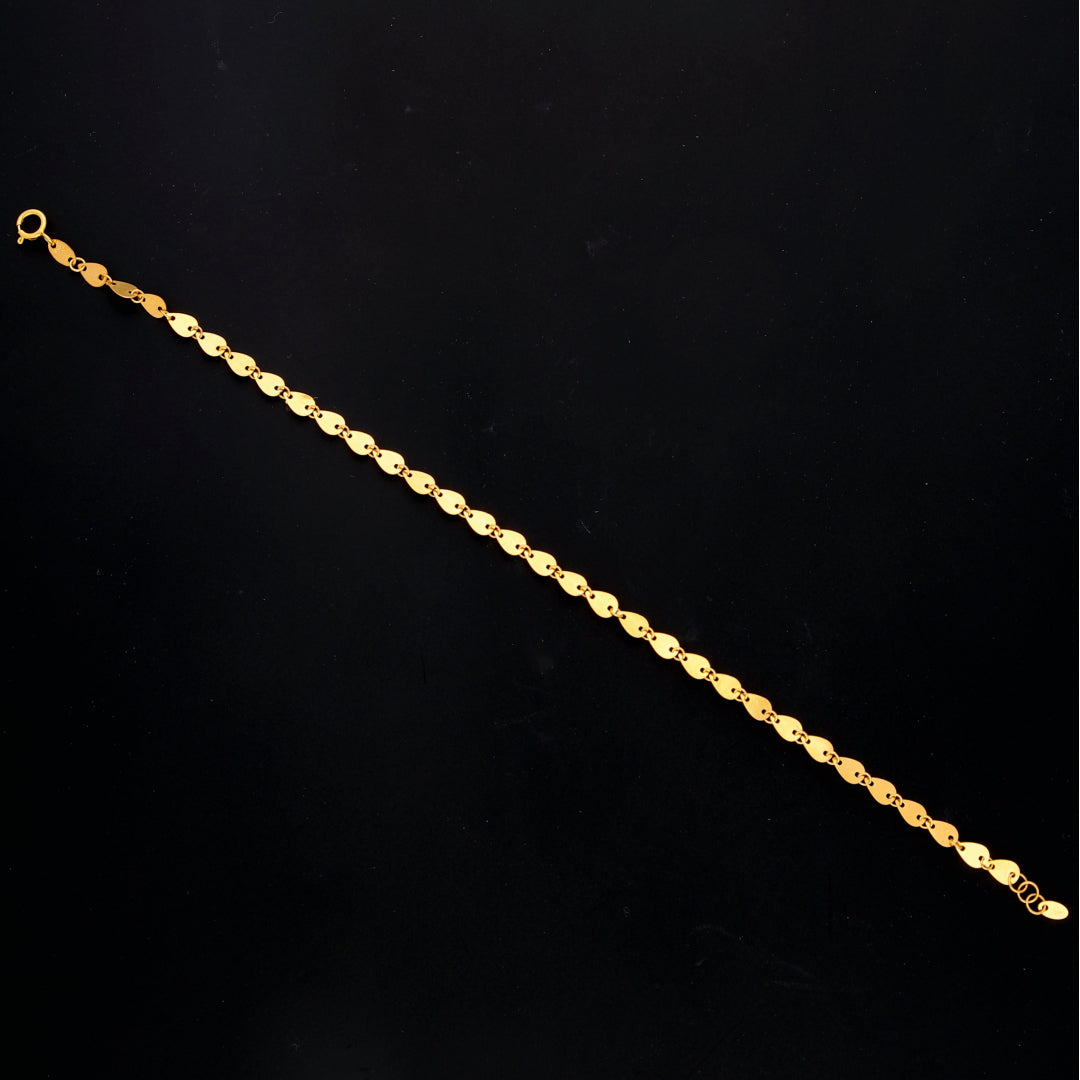 Gold Minimalist Charm Link Bracelet 21KT - FKJBRL21KM10493