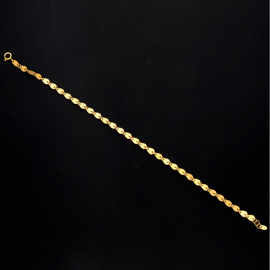 Gold Minimalist Charm Link Bracelet 21KT - FKJBRL21KM10493
