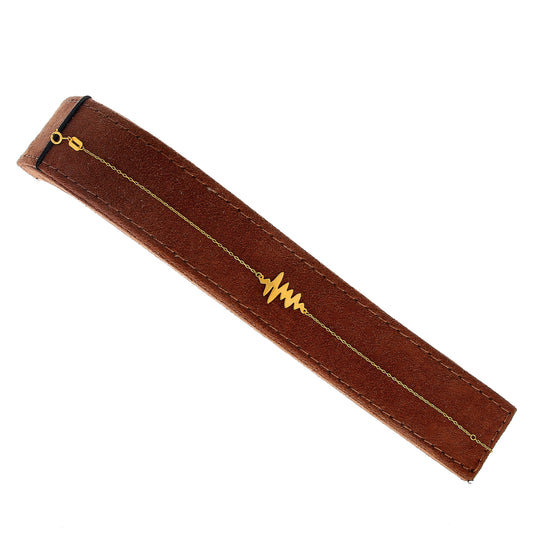 Gold Pulse Design Bracelet 21KT - FKJBRL21KM10494
