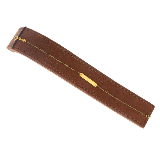 Gold Bar Charm Bracelet 21KT - FKJBRL21KM10495