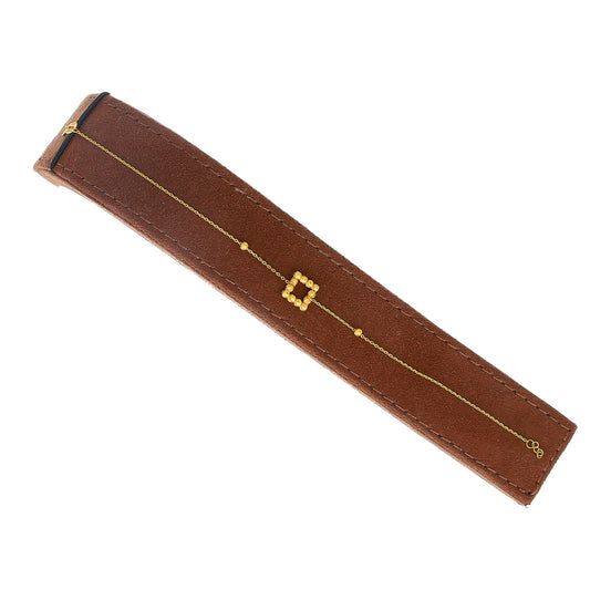 Gold Square Beaded Bracelet 21KT - FKJBRL21KM10496