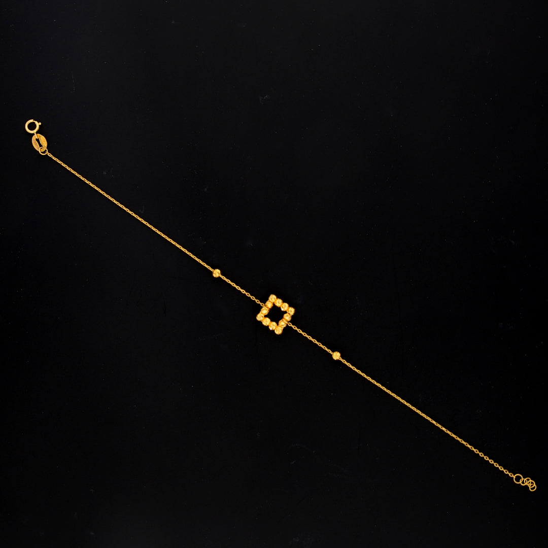 Gold Square Beaded Bracelet 21KT - FKJBRL21KM10496