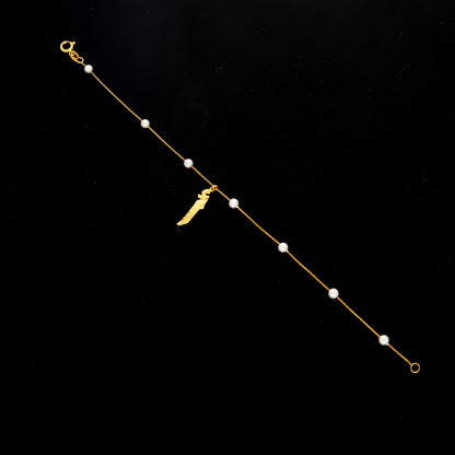 Gold Pearl Accent Bracelet 21KT - FKJBRL21KM10497