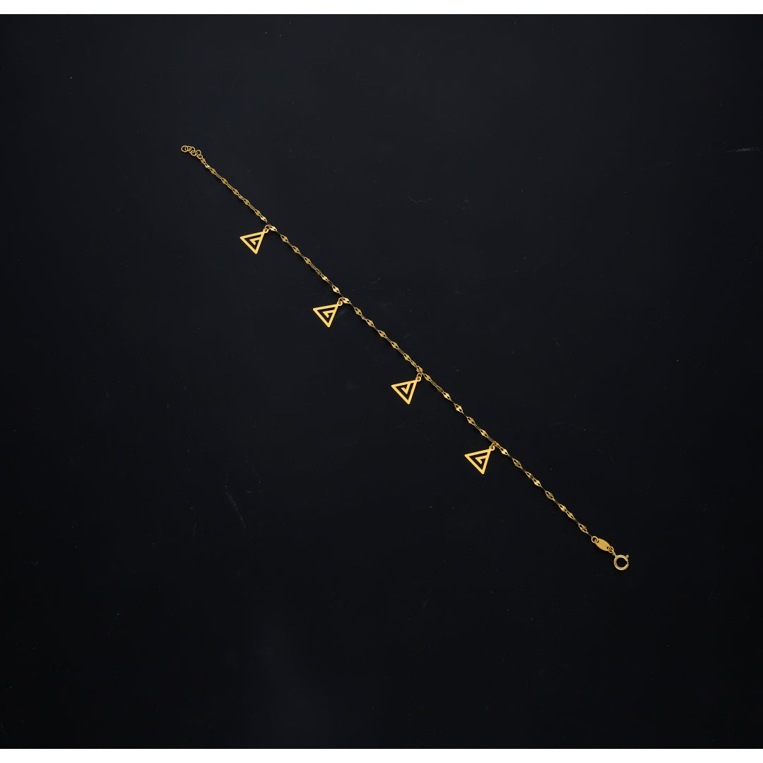 Gold Trendy Triangle Bracelet 21KT - FKJBRL21KM10515