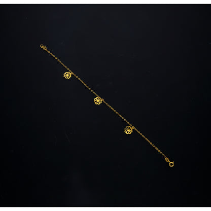 Gold Floral Charm Bracelet 21KT - FKJBRL21KM10516