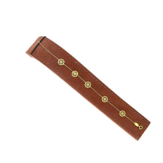 Gold Flower Motif Bracelet 21KT - FKJBRL21KM10517