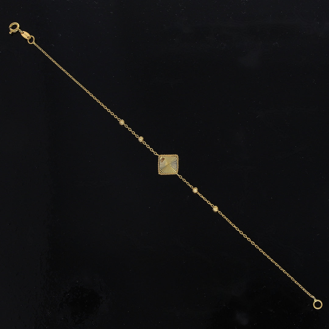 Gold Square Charm Bracelet 21KT - FKJBRL21KM10925