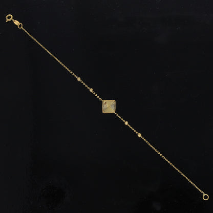 Gold Square Charm Bracelet 21KT - FKJBRL21KM10925