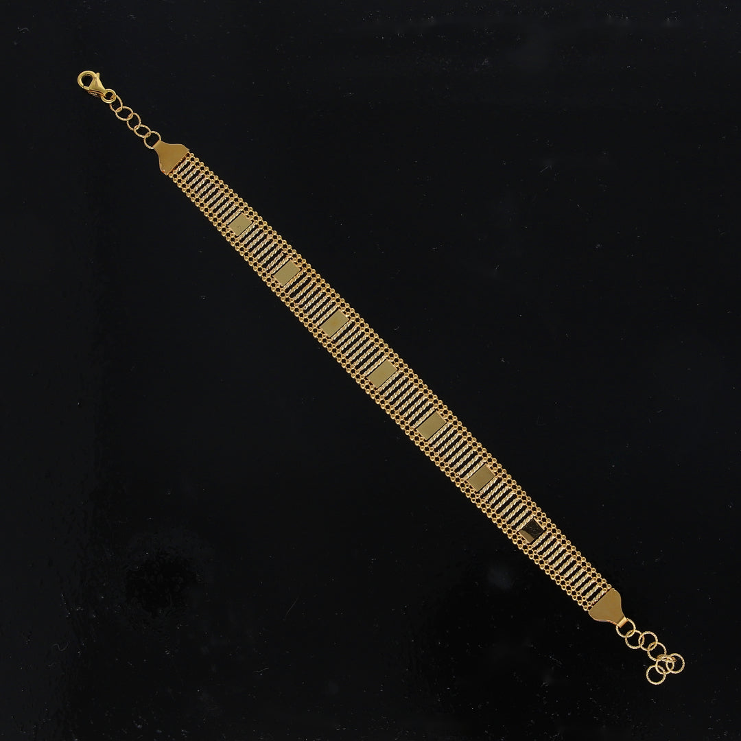 Gold Wide Mesh Bracelet 21KT - FKJBRL21KM10926