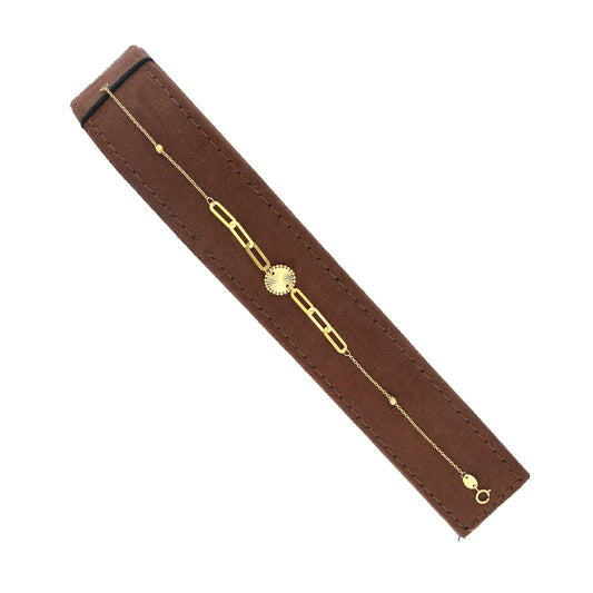 Gold Sunburst Charm Bracelet 21KT - FKJBRL21KM10928