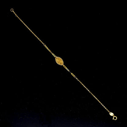 Gold Oval Sunburst Bracelet 21KT - FKJBRL21KM10929