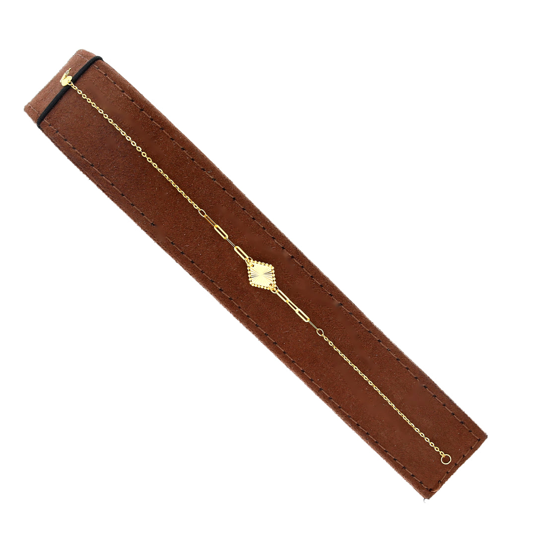 Gold Rhombus Shape Sunburst Bracelet 21KT - FKJBRL21KM10930