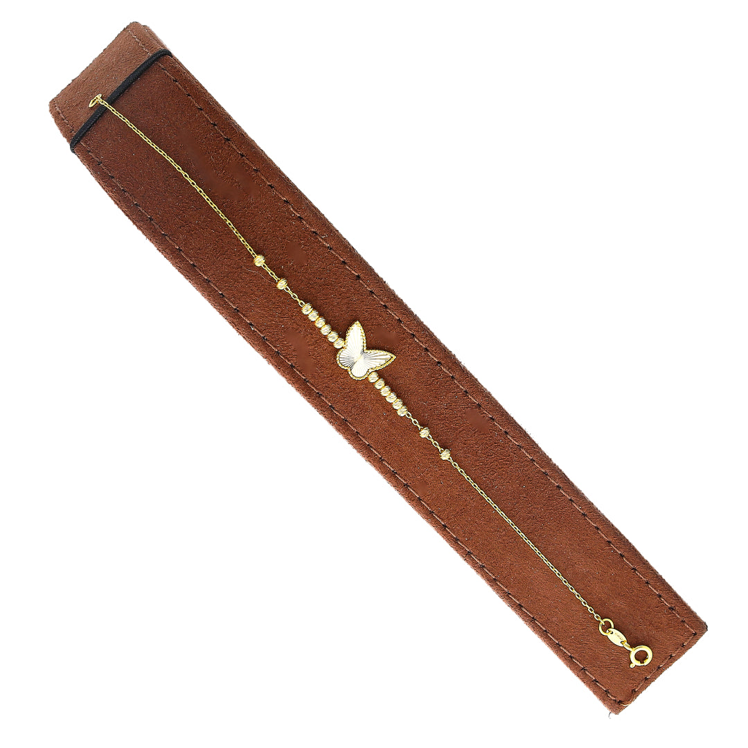Gold Textured Butterfly Bracelet 21KT - FKJBRL21KM10933