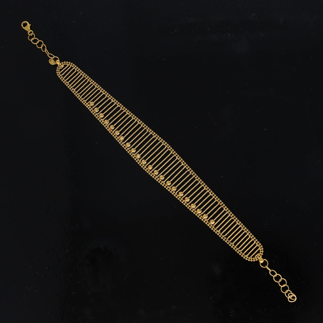 Gold Sleek Broad Bracelet 21KT - FKJBRL21KM10941