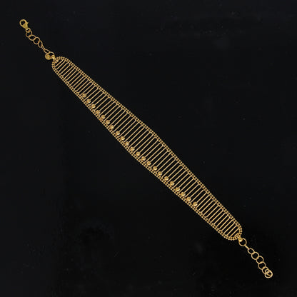 Gold Sleek Broad Bracelet 21KT - FKJBRL21KM10941