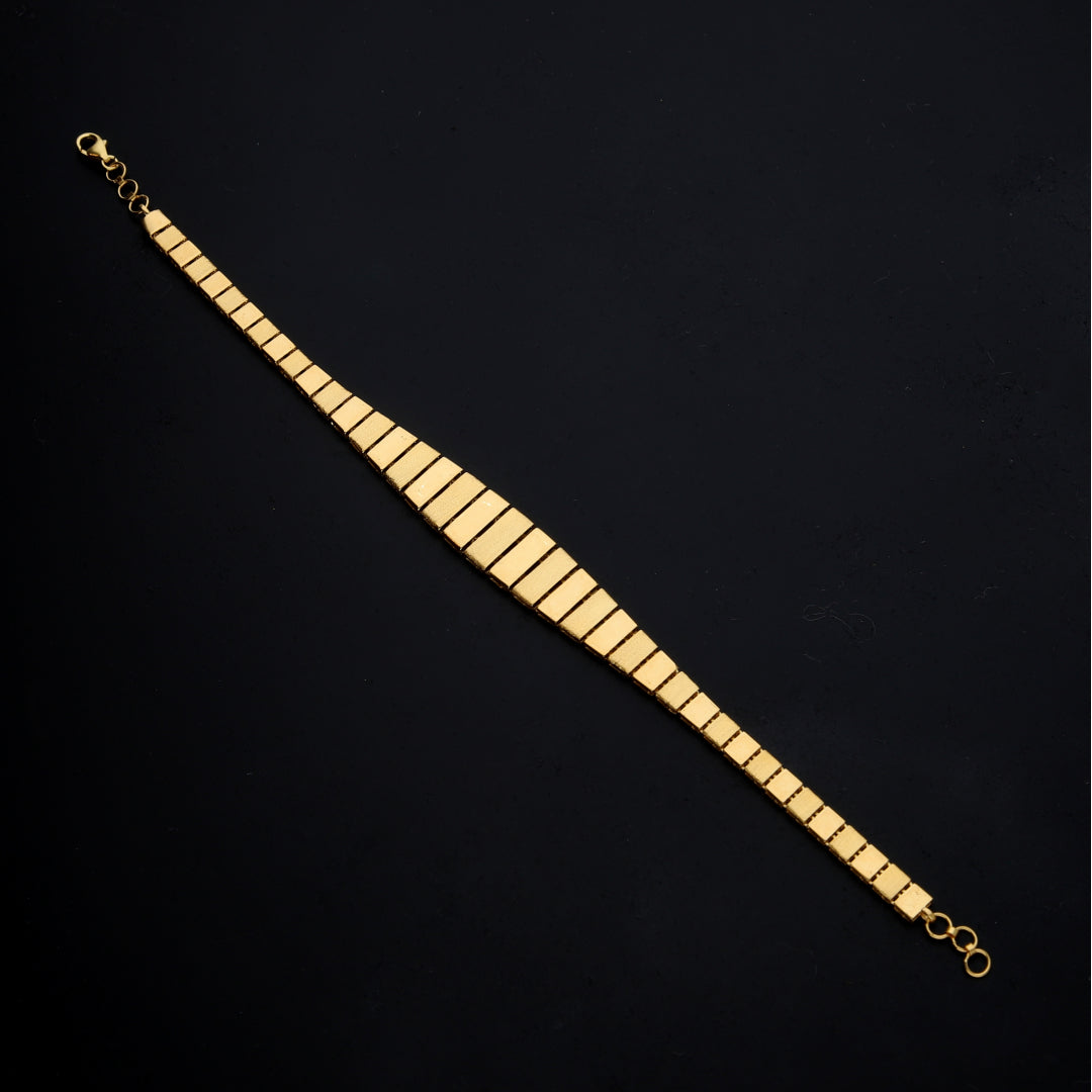 Gold Flat Link Bracelet 21KT - FKJBRL21KM11483