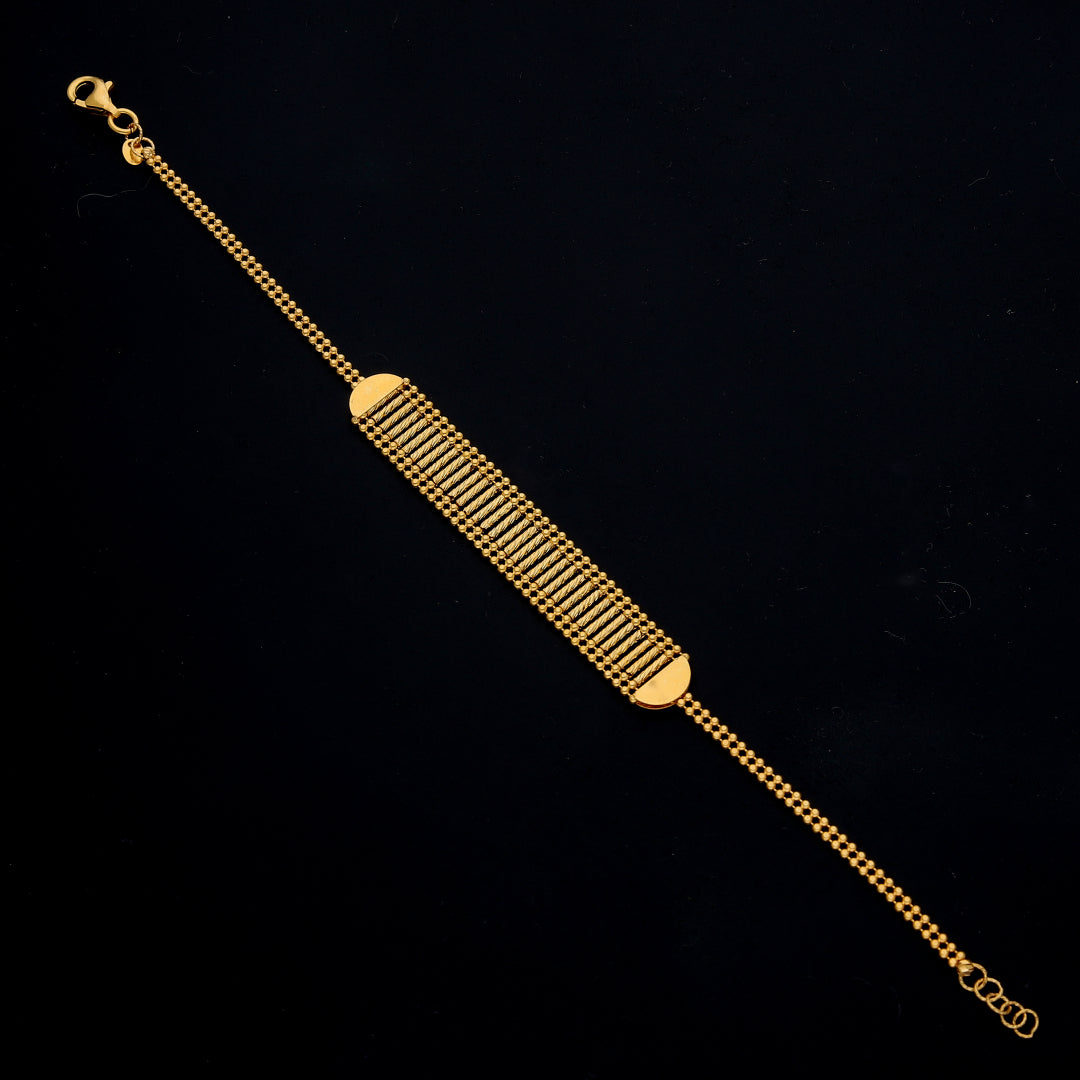 Gold Linear Bar Bracelet 21KT - FKJBRL21KM11484