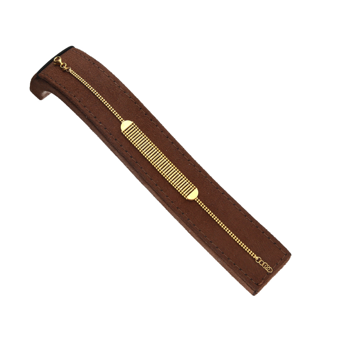 Gold Linear Bar Bracelet 21KT - FKJBRL21KM11484