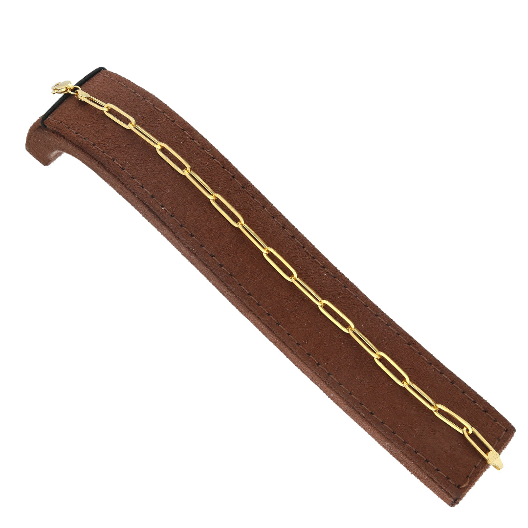 Gold Paperclip Link Bracelet 21KT - FKJBRL21KM11487