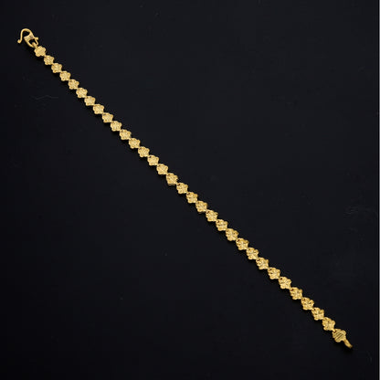Gold Flower Link Bracelet 21KT - FKJBRL21KM11488