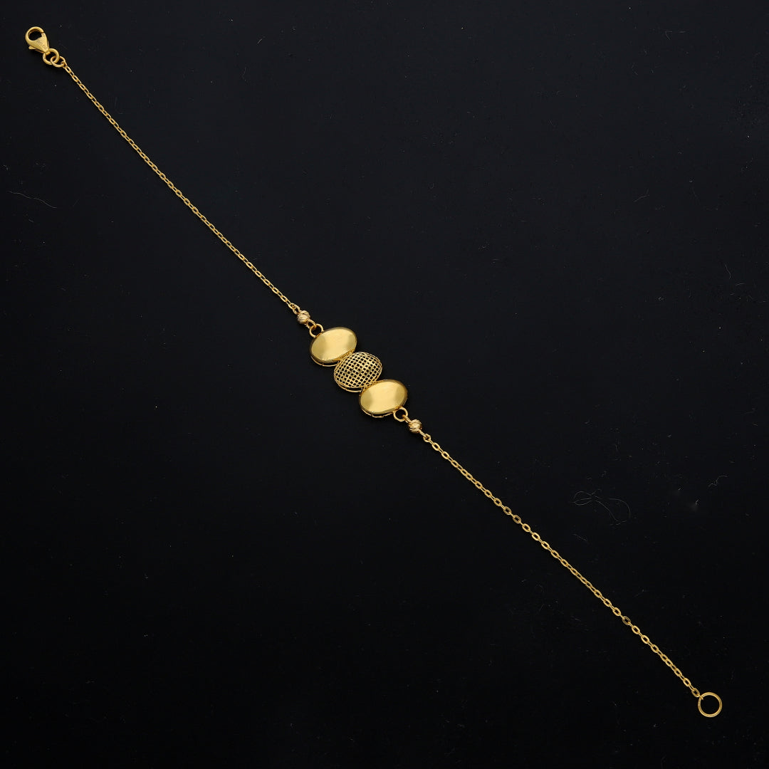 Gold Triple Disc Bracelet 21KT - FKJBRL21KM11490
