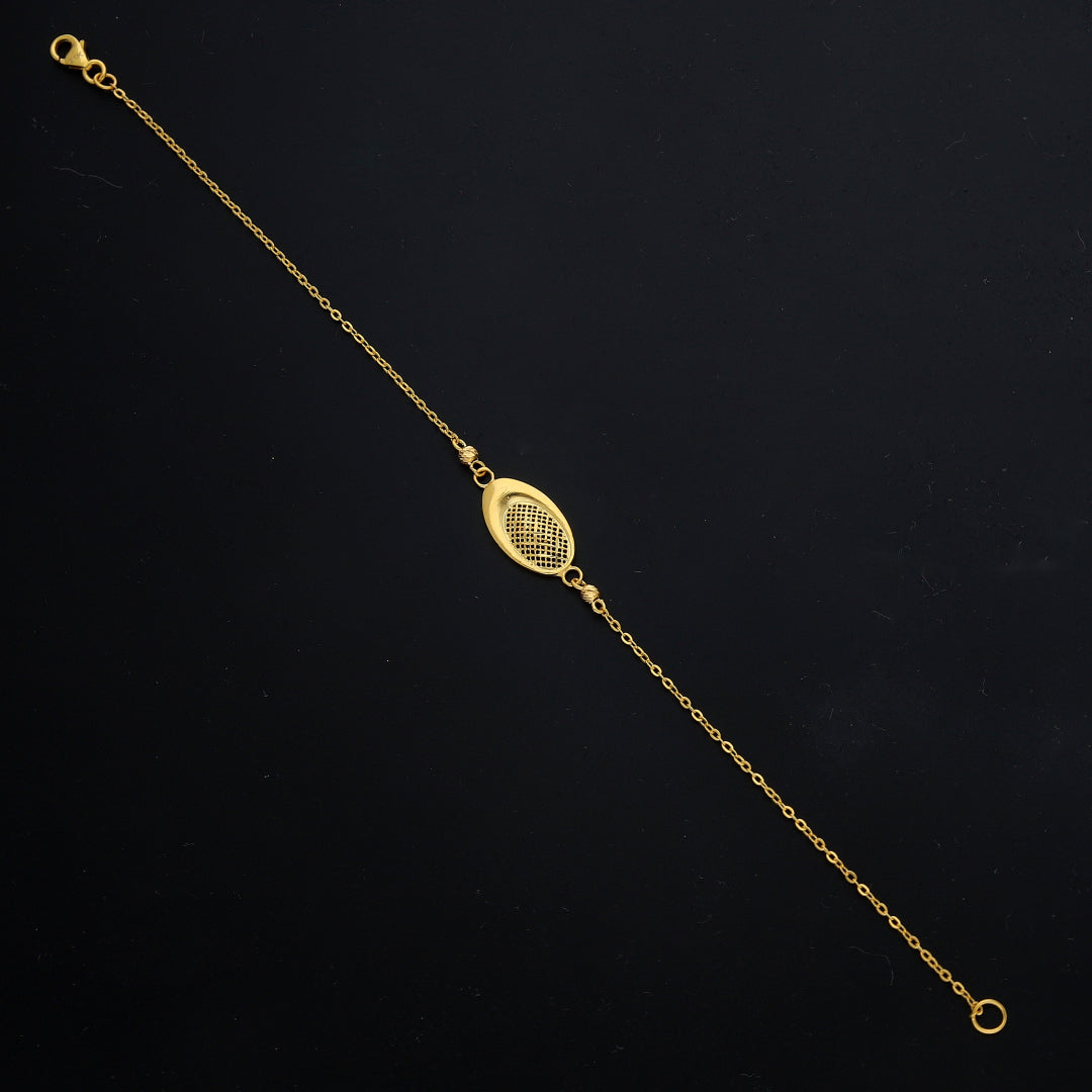 Gold Oval Center Bracelet 21KT - FKJBRL21KM11491