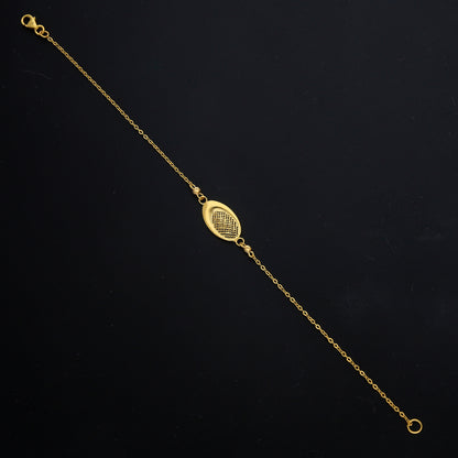 Gold Oval Center Bracelet 21KT - FKJBRL21KM11491