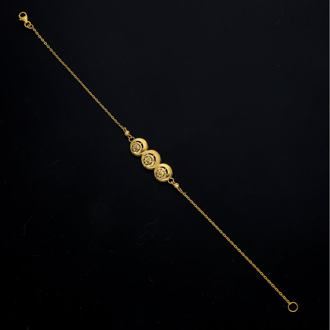 Gold Filigree Disc Bracelet 21KT - FKJBRL21KM11496