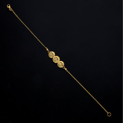 Gold Filigree Disc Bracelet 21KT - FKJBRL21KM11496