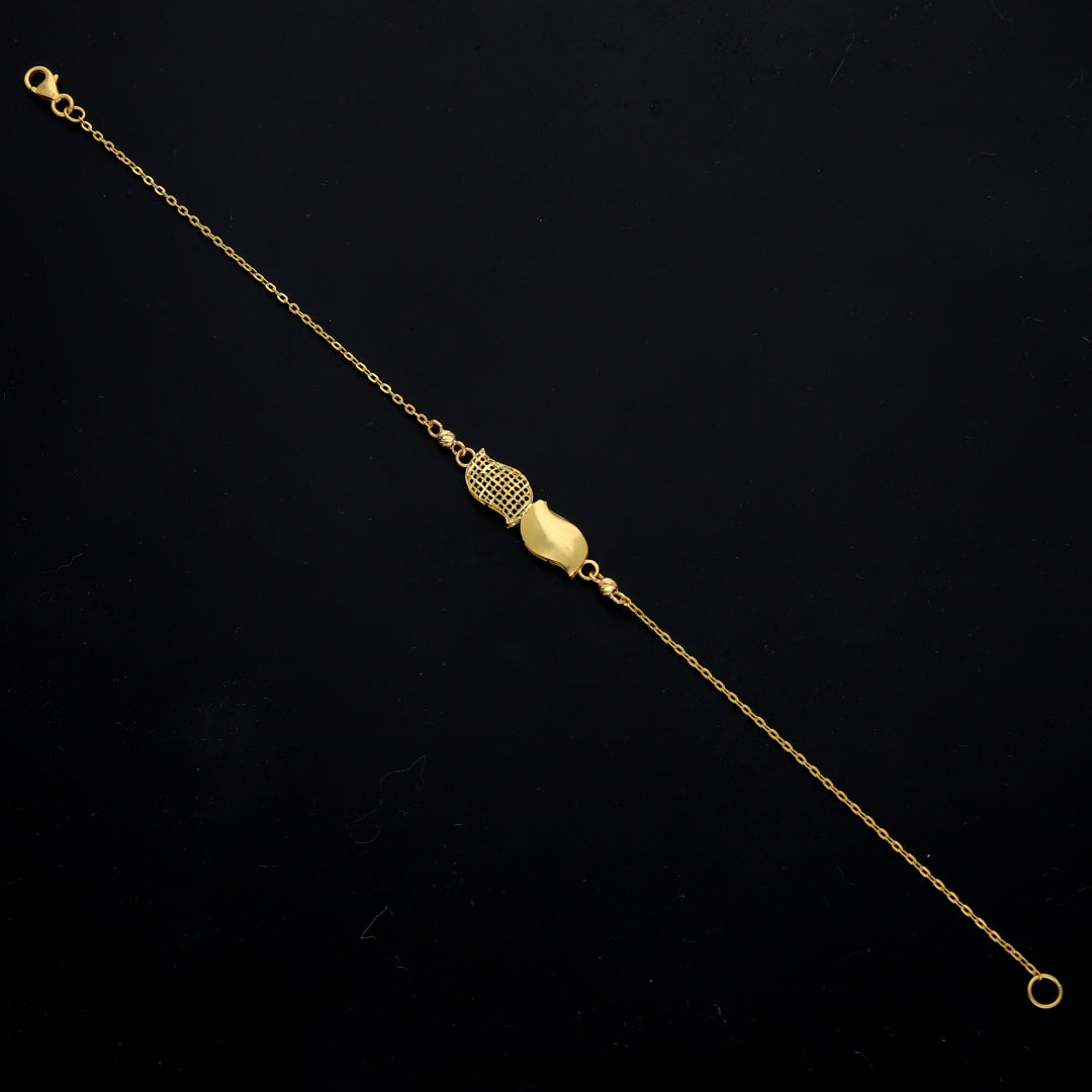 Gold Fluid Design Bracelet 21KT - FKJBRL21KM11497