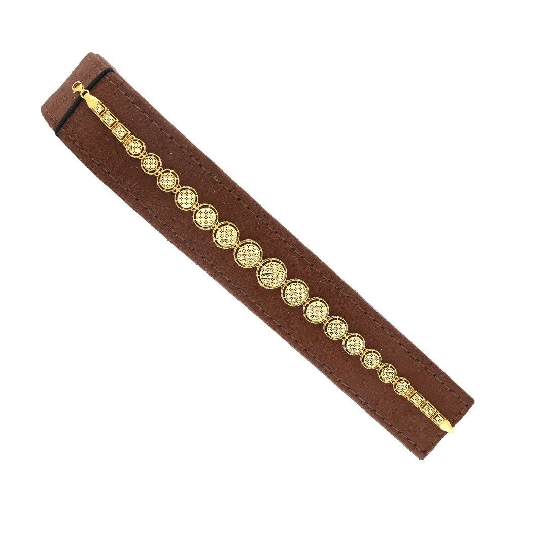 Gold Luxe Floral Link Bracelet 21KT - FKJBRL21KM11500